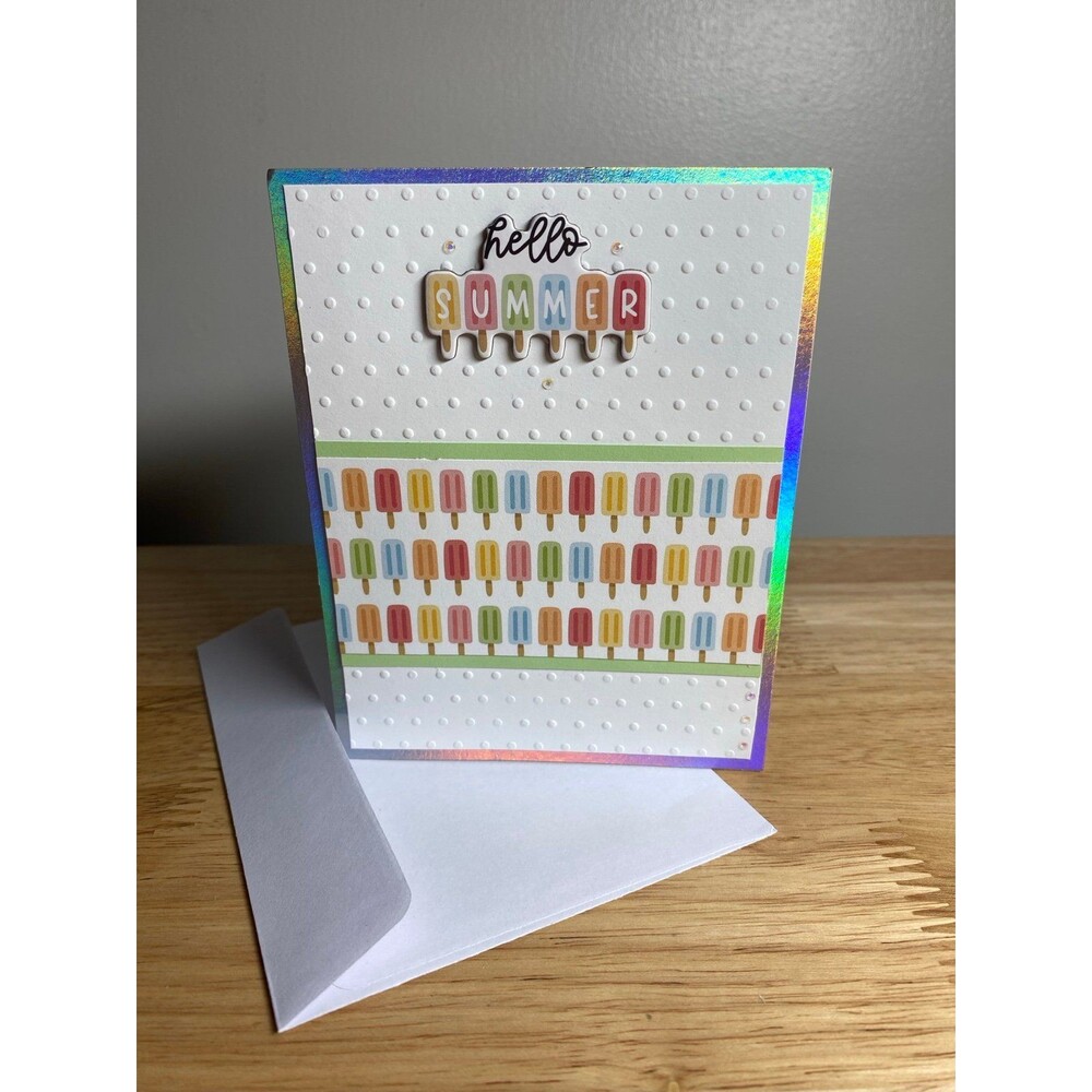 Handmade Summer Blank Greeting Card A2 & Envelope